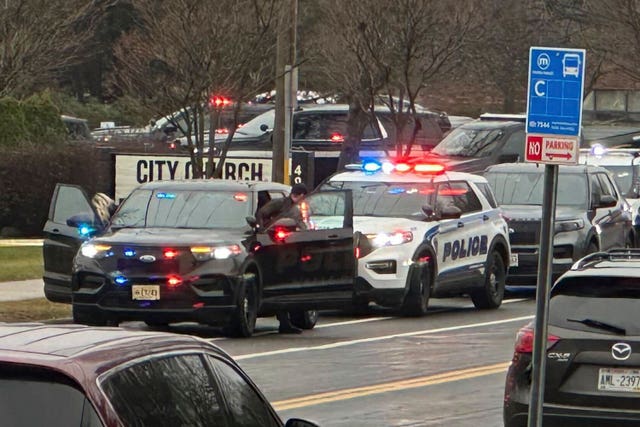 Emergency vehicles parked on the street