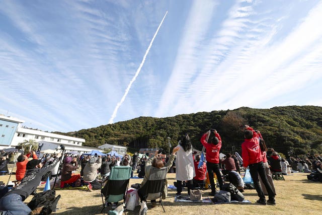 People watch Space One’s Kairos No. 2 rocket launch