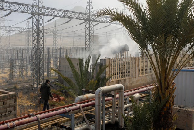 Smoke rises from the scene of an Israeli air strike in Yemen