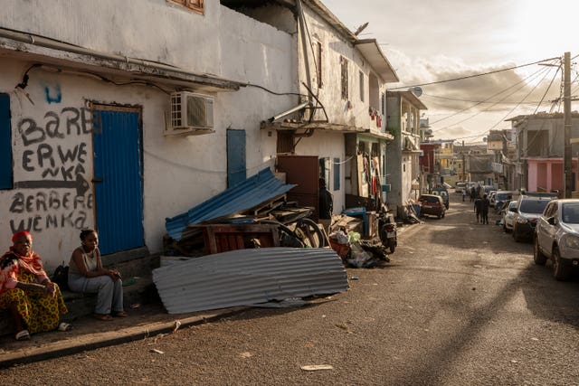 Cleared debris after Cyclone Chido hit Mayotte