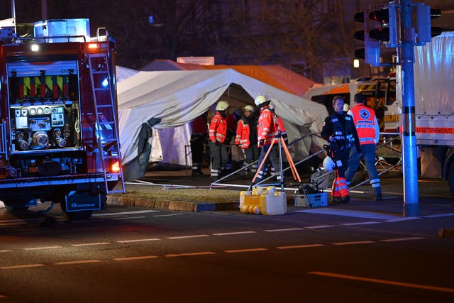 Emergency workers at the Christmas market in Magdeburg