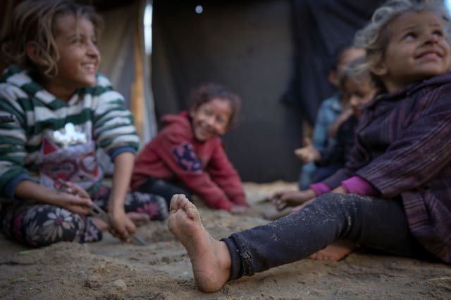 Palestinian children smiling