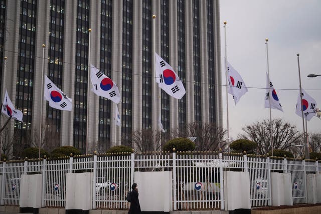 South Korean flags fly at half-mast in Seoul