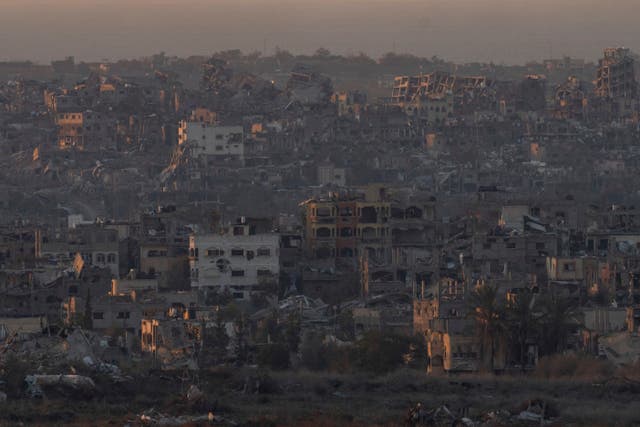 Destroyed buildings in the Gaza Strip
