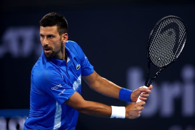 Djokovic in action at the Brisbane International last week (Pat Hoelscher/AP)