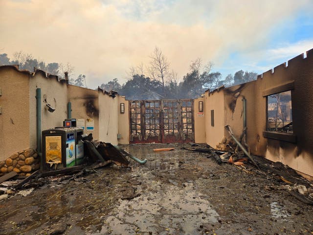 Wildfire damage at the Eaton Canyon Nature Centre (