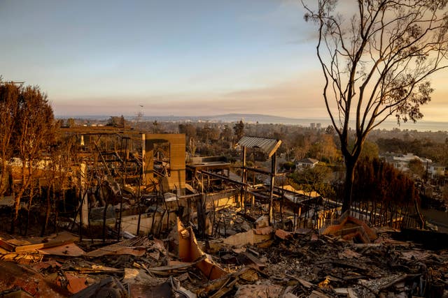 A home destroyed by the Palisades fire 