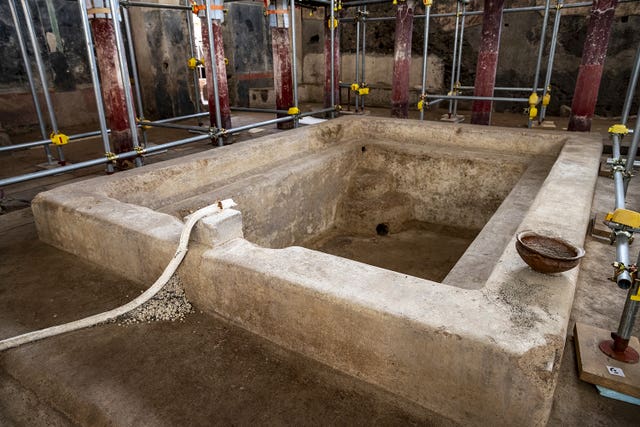 The baths are uncovered, almost pristine