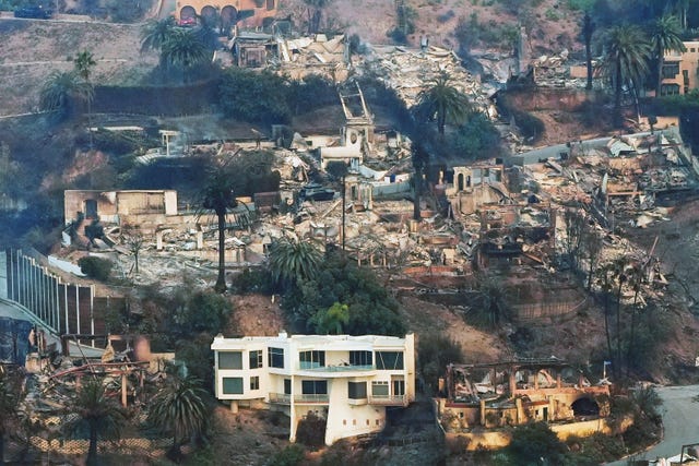 A house remains standing in the Pacific Palisades neighbourhood