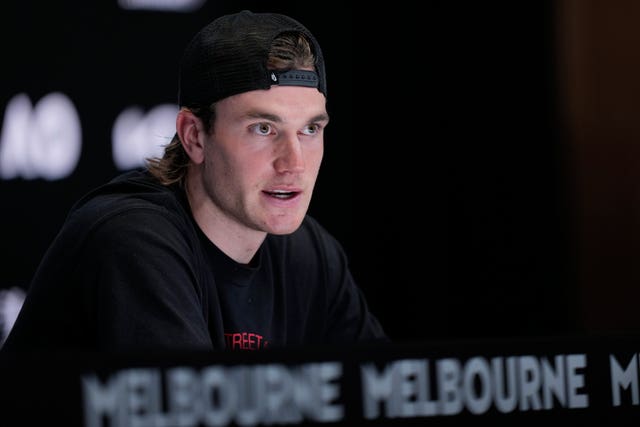 Jack Draper speaks during a press conference ahead of the Australian Open 