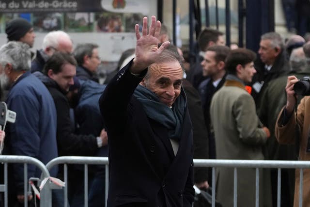 Eric Zemmour, founder of far-right party Reconquete (Renew), waving