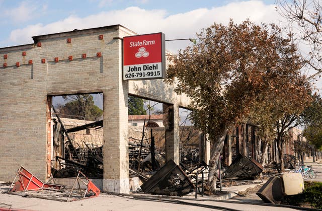 Remains of a property destroyed by fire