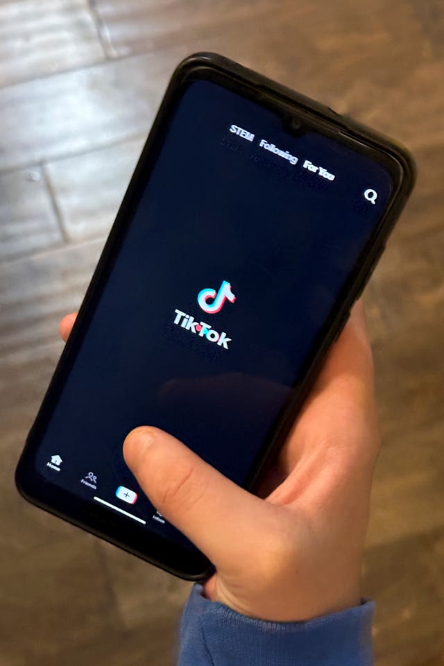 The TikTok app logo on a mobile phone screen