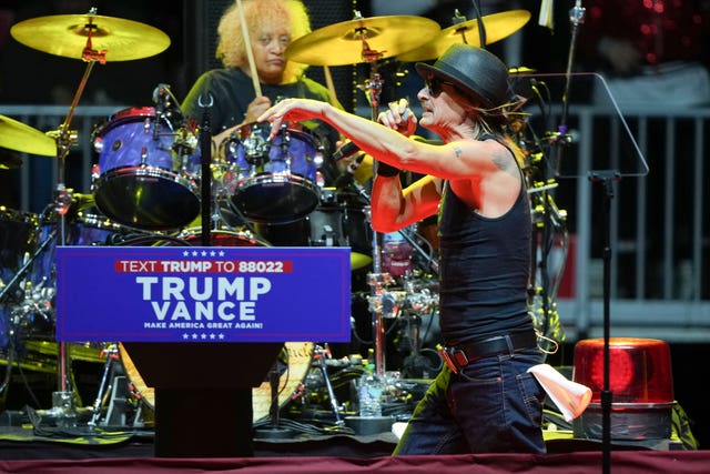 Kid Rock performs before President-elect Donald Trump arrives to speak at a rally ahead of the 60th presidential inauguration in Washington