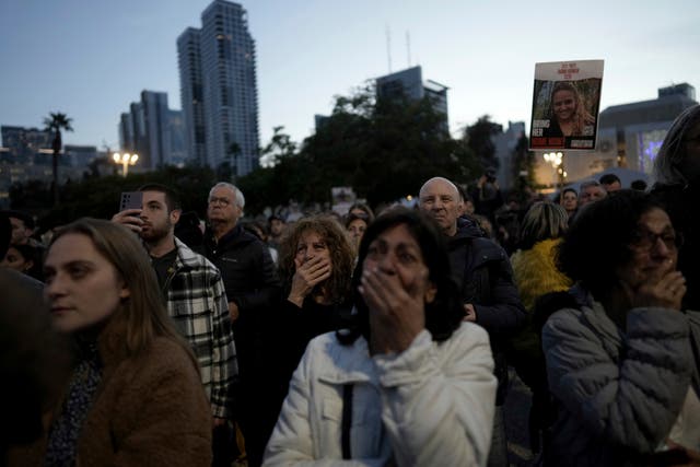 Relatives and friends of people killed and abducted by Hamas and taken into Gaza gather in Tel Aviv, Israel 