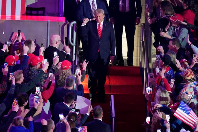 President-elect Donald Trump arrives at a rally ahead of the 60th presidential inauguration in Washington