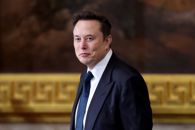  Elon Musk arrives before the 60th Presidential Inauguration in the Rotunda of the U.S. Capitol in Washington