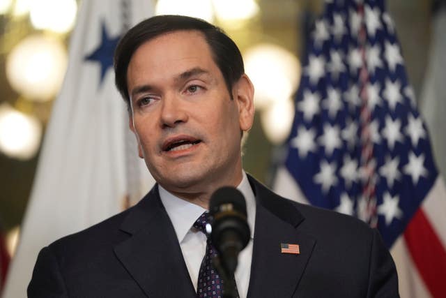 Secretary of State Marco Rubio speaks after being sworn in 