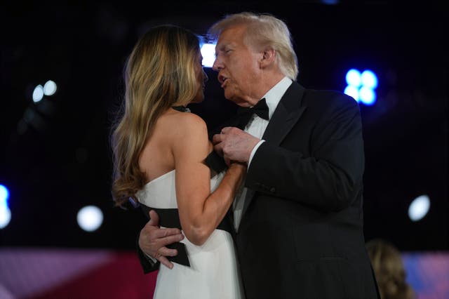 Donald Trump dancing with his wife Melania