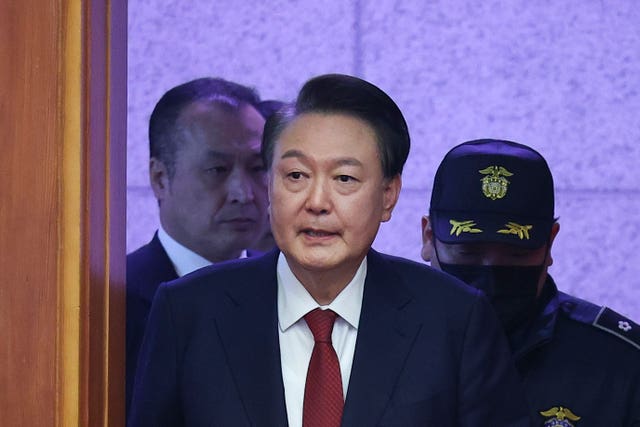 Impeached South Korean President Yoon Suk Yeol arrives for his impeachment trial