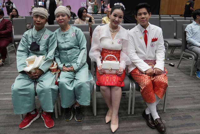 Couples wait for their marriage certificates in Bangkok