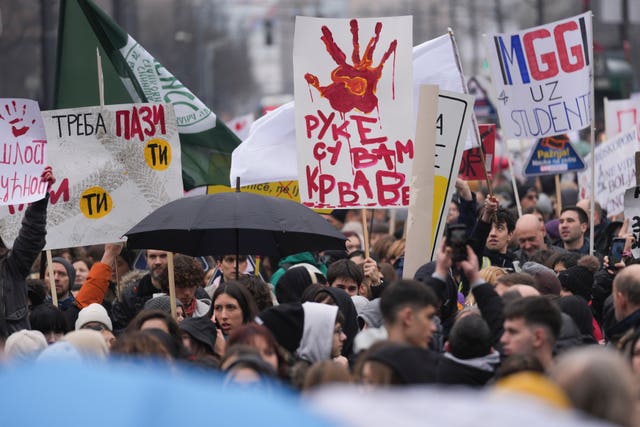 University students protest in Belgrade, Serbia