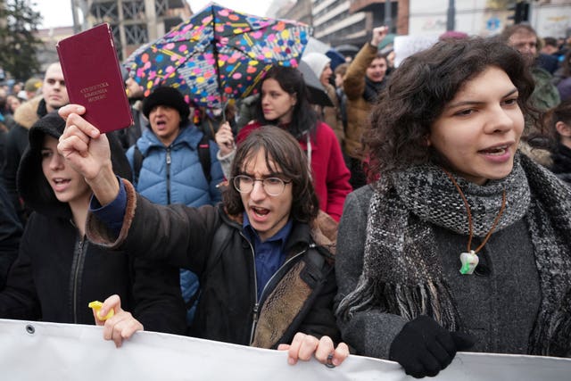 University students protest in Belgrade, Serbia