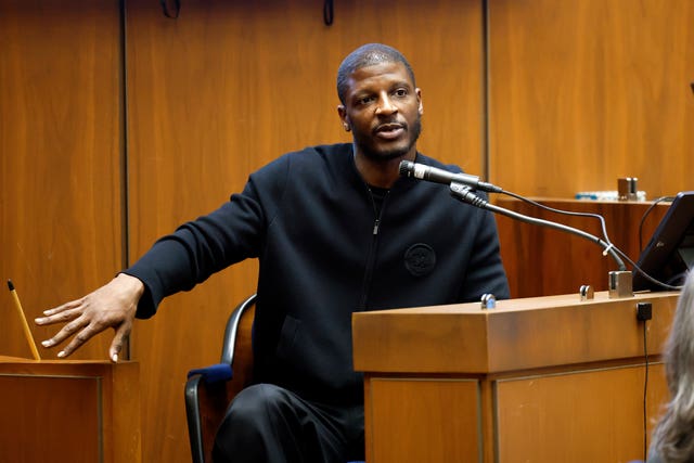 ASAP Relli gives evidence during ASAP Rocky’s trial at the Clara Shortridge Foltz Criminal Justice Centre in Los Angeles on Wednesday 