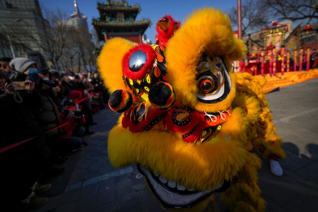 A lion dance