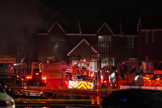 First responders at the crash scene in Philadelphia 