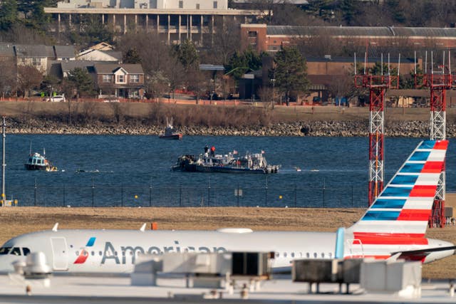 Vessels on water, with plane in foreground