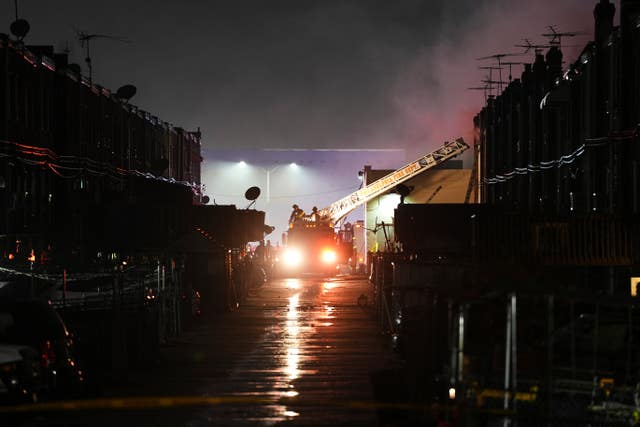 First responders at the scene after a small plane crashed in Philadelphia 