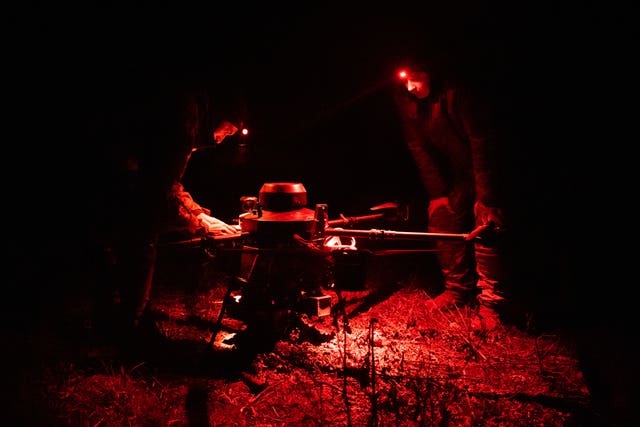 Ukrainian servicemen getting ready for a mission