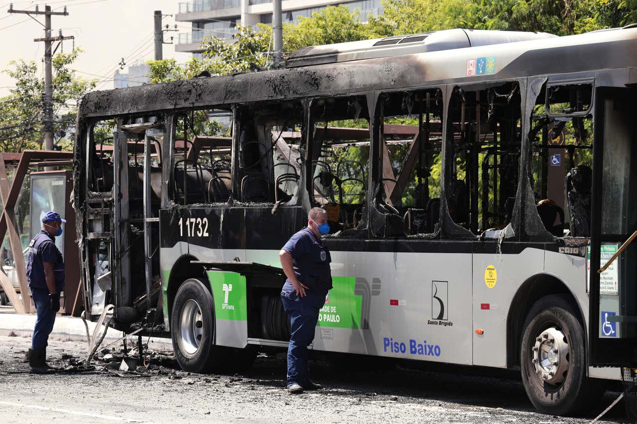 Small plane crashes into traffic in brazilian city of sao paulo the