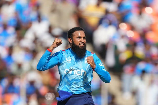 Adil Rashid celebrates a wicket