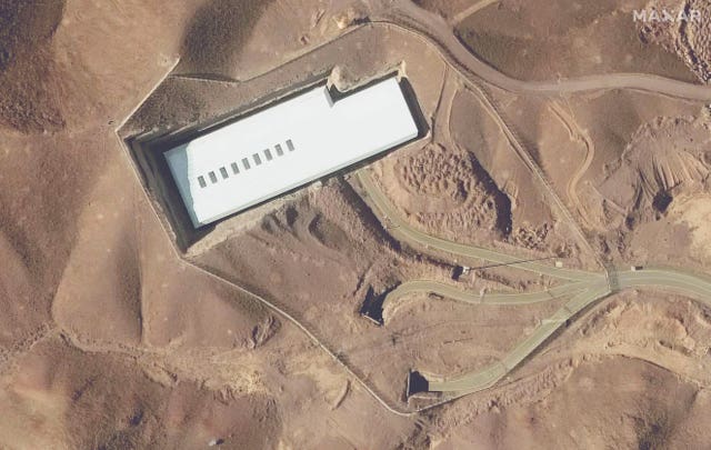 Satellite image showing a while building