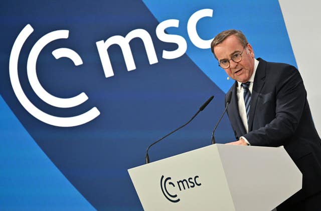 German minister of defence Boris Pistorius speaks during the Munich Security Conference 