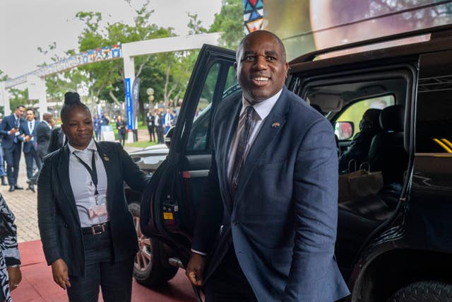 Foreign Secretary David Lammy arrives for the opening session of the G20 foreign ministers meeting in Johannesburg, South Africa