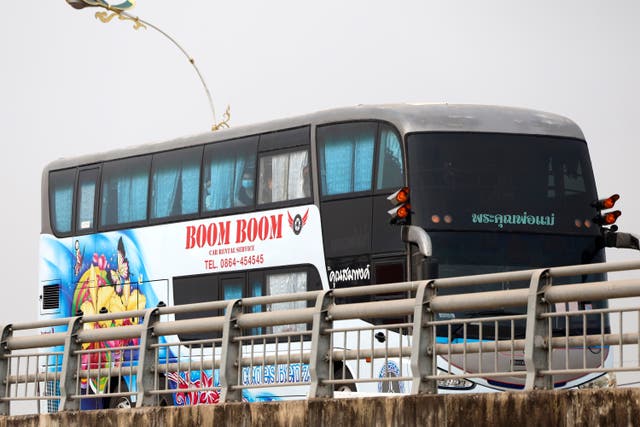 A bus believed to be carrying Chinese nationals 