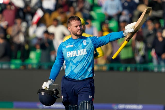 Ben Duckett celebrates a hundred