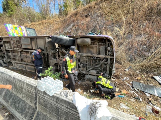 A worker at the scene of the bus crash 