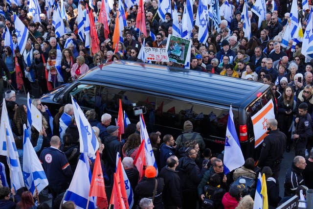 The funeral procession began in Rishon Lezion, Israel