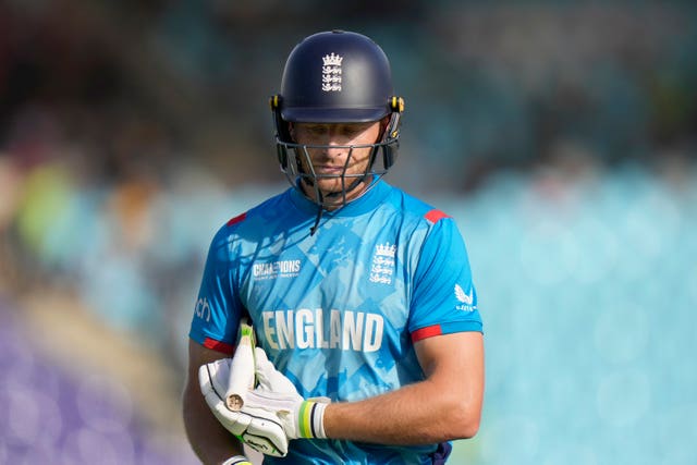 Jos Buttler trudges off after losing his wicket