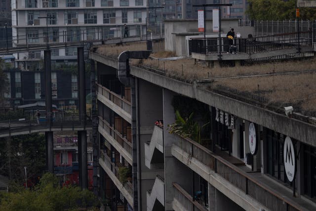 A roof top walkway at the West Village project