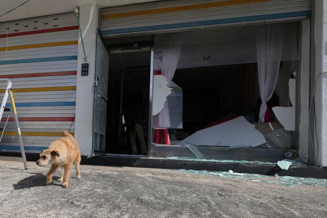 A damaged house