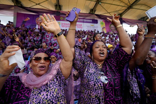 Women sing and dance in Nigeria