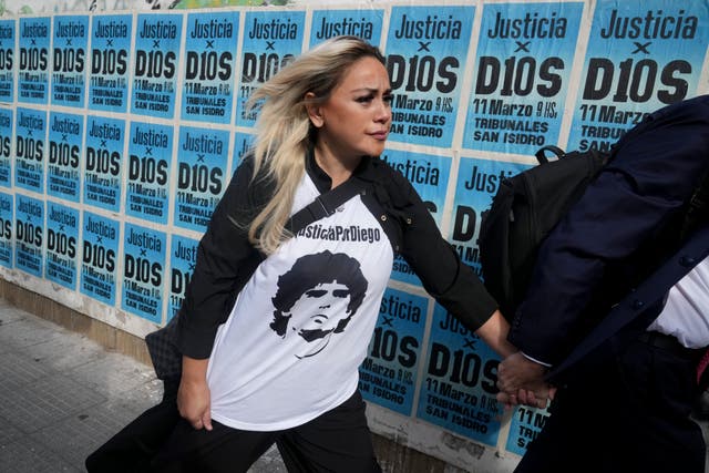 Veronica Ojeda, ex-partner of Diego Maradona, arriving at court