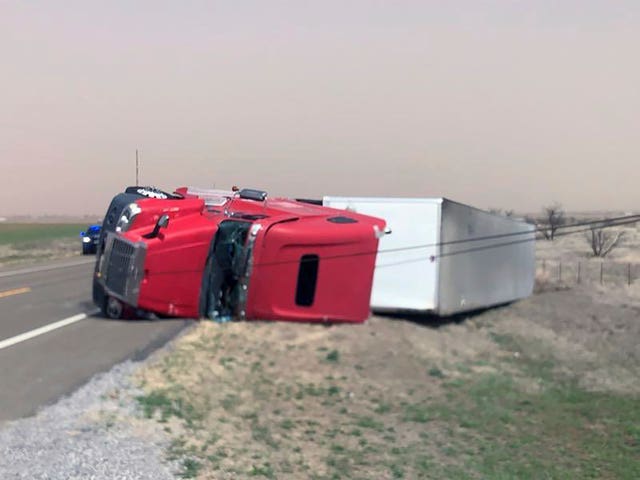 Overturned trailer