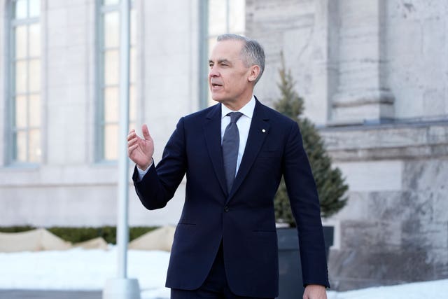 Mark Carney arriving for the swearing-in ceremony