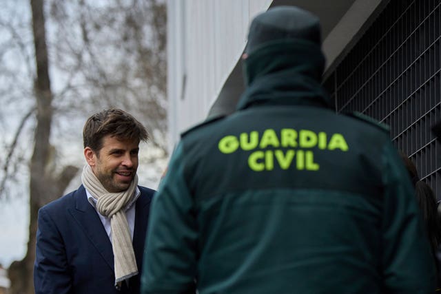 Gerard Pique arrives at court